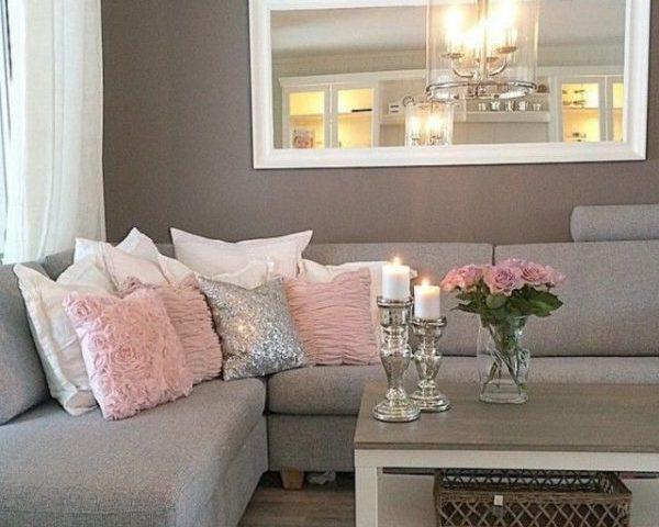 دکوراسیونی مدرن با ترکیب رنگ خاکستری و صورتی
